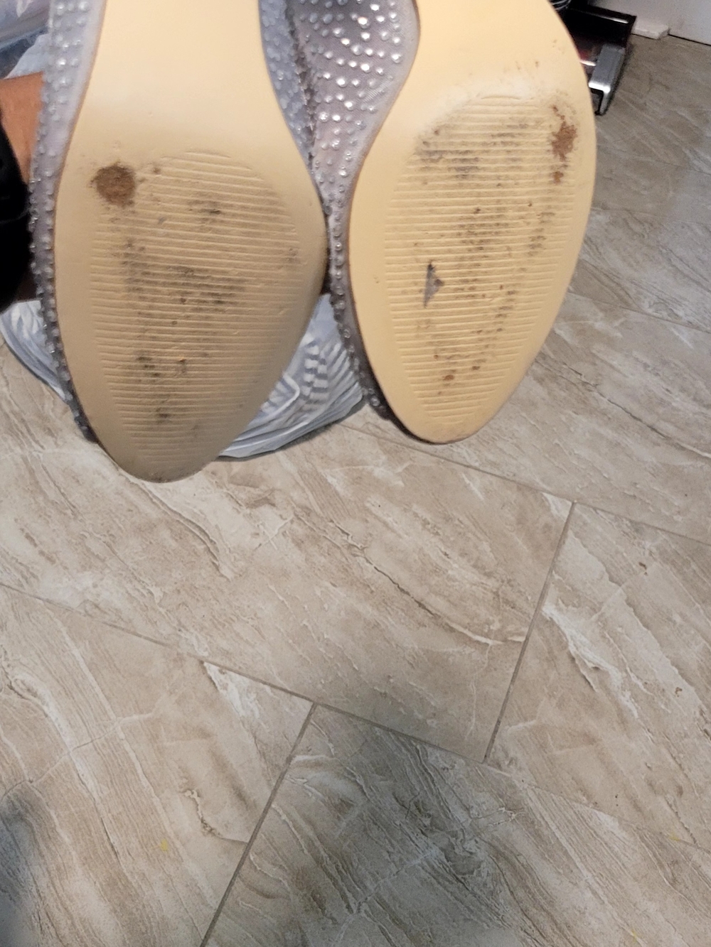 Papell Boutique Women's Pale Pink Peep-Toe Flats - Picture 5 of 5